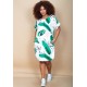 Vestido Curto Viscose com Bolso Estampa Folhagem Poética
