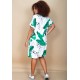 Vestido Curto Viscose com Bolso Estampa Folhagem Poética