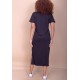 Vestido Midi Algodão Manga Curta 02 Bolsos Preto