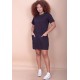 Vestido Curto Algodão Manga Curta 02 Bolsos Preto