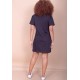 Vestido Curto Algodão Manga Curta 02 Bolsos Preto