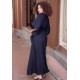 Vestido Kaftan Linho com Viscose Longo Preto
