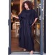 Vestido Kaftan Linho com Viscose Longo Preto