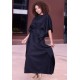 Vestido Kaftan Linho com Viscose Longo Preto