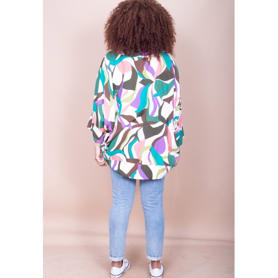Kimono Viscose Manga Ampla Estampa Encanto Botânico