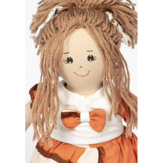 Boneca de Pano Manias Estampa Butiá Laranja - Artesã Vera