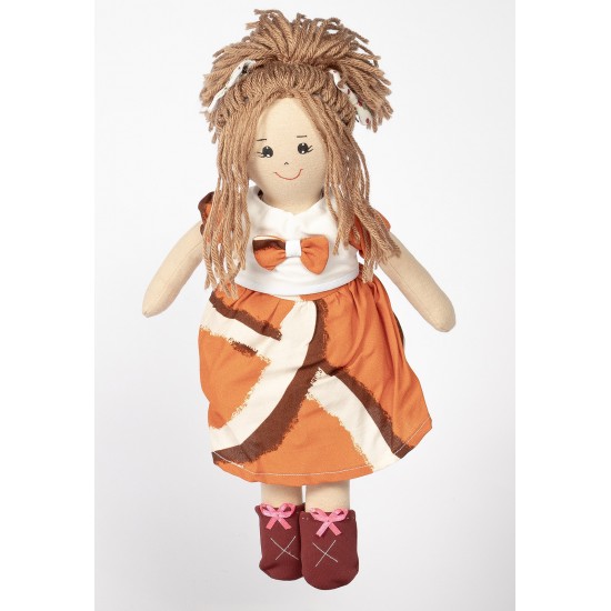 Boneca de Pano Manias Estampa Butiá Laranja - Artesã Vera