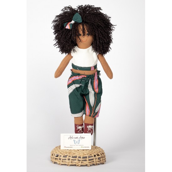 Boneca de Pano Manias Estampa Floresta Boreal - Artesã Vera