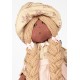 Boneca de Pano Camponesa Estampa Jardineira - Artesã Ana Mariza