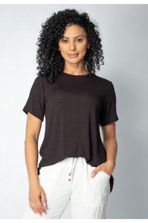 T- shirt Básica Bata Manga Curta Preto