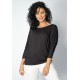 Blusa Morcego Ampla Manga 3/4 Preta