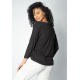 Blusa Morcego Ampla Manga 3/4 Preta
