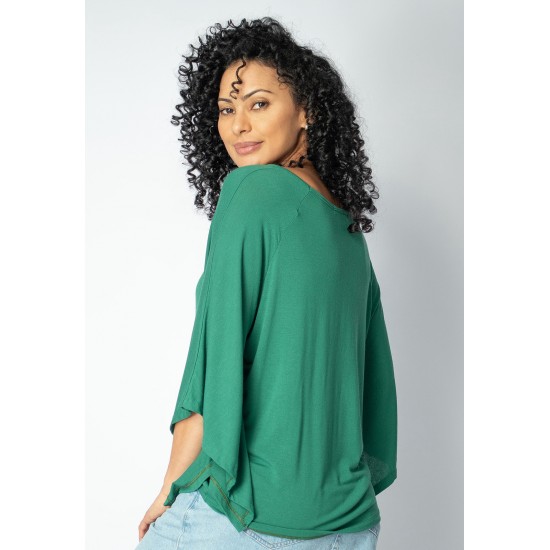 Blusa Caiobá Morcego Asa Delta Verde Esmeralda
