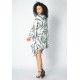 Vestido Kaftan Malha Glória Curto Bambu Azul