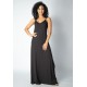 Vestido Longo Guaíra Malha Alça Fina Preto