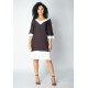 Vestido Curto Inaiê Viscose Amplo Bicolor Preto e Branco