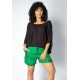 Short Îagûara com Amarração Tie Dye Mármore Verde e Preto