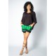 Short Îagûara com Amarração Tie Dye Verde e Preto