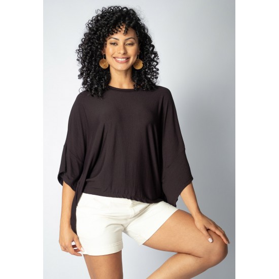 Blusa Asa Delta Malha Tupã Preta