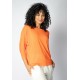 Blusa Morcego Ampla Manga 3/4 Laranja