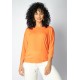 Blusa Morcego Ampla Manga 3/4 Laranja
