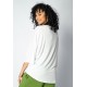 Blusa Ampla Morcego Guyrá Manga 3/4 Malha Off White