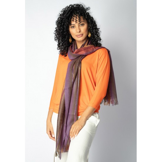 Echarpe Lenço Feminino Panamá Detalhe Frutacor Roxo