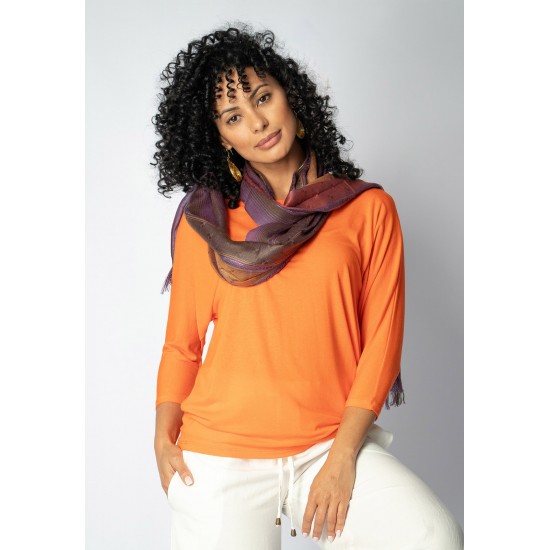 Echarpe Lenço Feminino Panamá Detalhe Frutacor Roxo