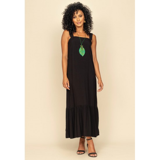 Vestido Regata Midi Bacaetava Viscose Preto