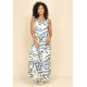 Vestido Longo Acará Malha Bambu Azul