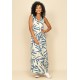 Vestido Longo Acará Malha Bambu Azul