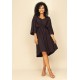 Vestido Curto Caaxixá Viscose com Cordão na Cintura Preto