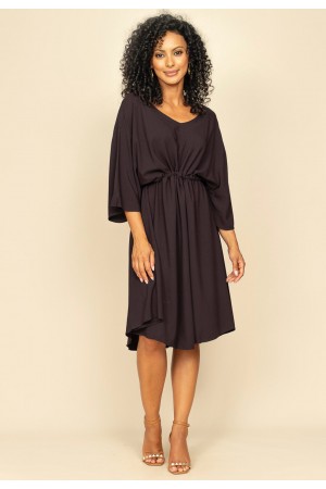 Vestido Curto Caaxixá Viscose com Cordão na Cintura Preto