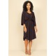 Vestido Curto Caaxixá Viscose com Cordão na Cintura Preto
