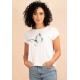 T- shirt De Malha Off White Borboleta Esperança 