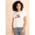T- shirt De Malha Gola Canoa Manga Curta Off White Oncinha 
