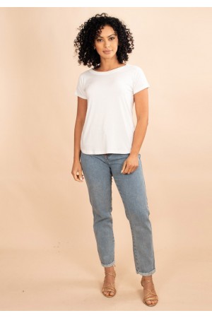 T-Shirt Malha Off White Asa em Joia Arara Azul