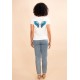 T-Shirt Malha Off White Asa em Joia Arara Azul