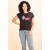 T- shirt De Malha Gola Canoa Manga Curta Preto Borboleta azul 
