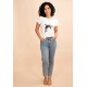 T-Shirt  Malha Off White Golfinho