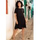 Vestido Curto Viscose Camadas Xororó Preto