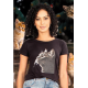 T-Shirt  Malha Gato Cinza