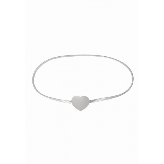 CINTO MOLA FIVELA CORAÇÃO PRATEADO