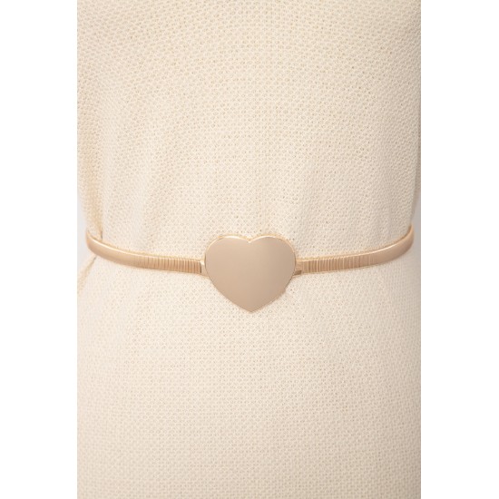 CINTO MOLA FIVELA CORAÇÃO DOURADO