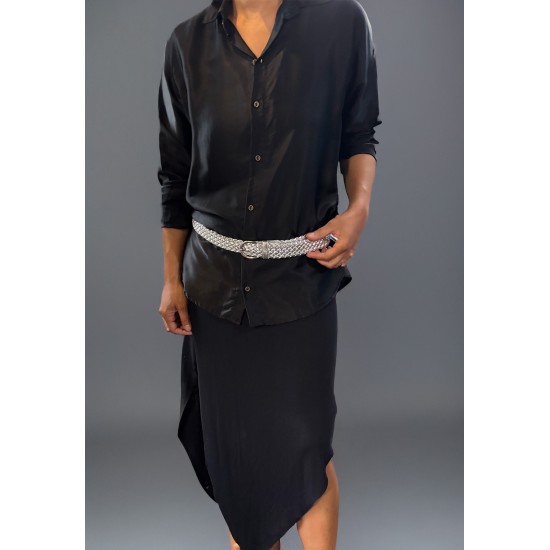 CINTO TRANÇADO METALIZADO PRATA