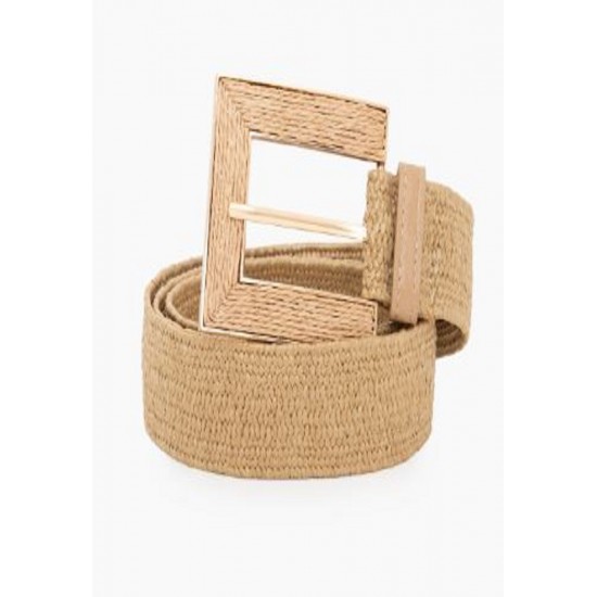 Cinto Inspiração Palha Elástico Casual Traçado