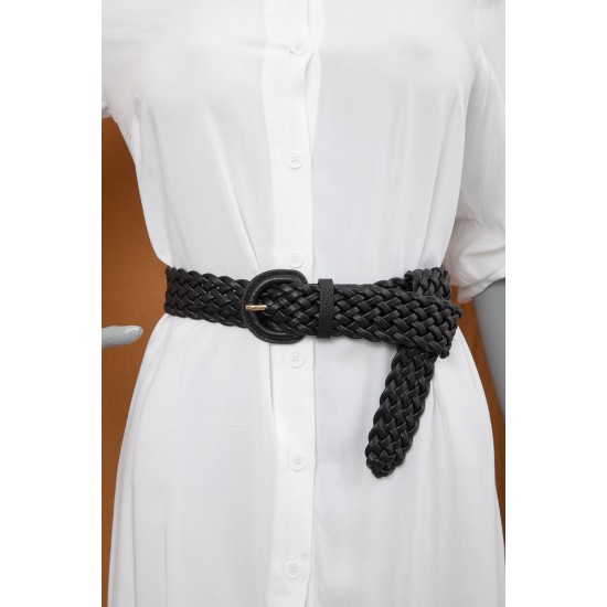 Cinto Trançado Fivela Encapada 