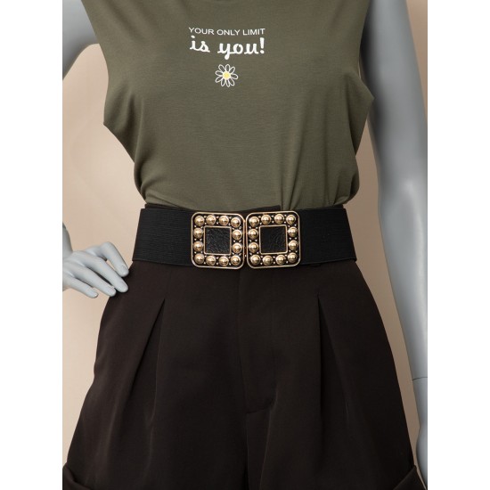 Cinto Elástico Fivela Detalhada 