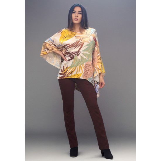 Blusa Poncho Baguari Amplo Estampa Aurora Suave