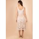 Vestido Curto Renda Filé Bege